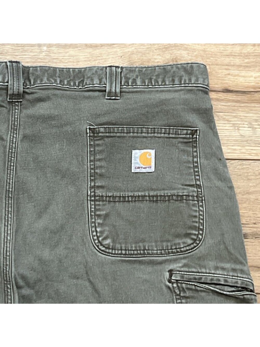 Men's Carhartt Relaxed Fit Khaki Shorts SZ 42x9 Tarmac Gray Casual 102514-217 - Picture 12 of 12